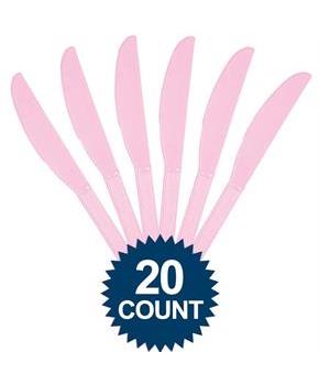 Pink Plastic Knives 20 Ct
