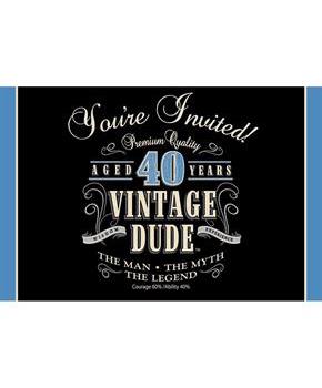 Vintage Dude 40th Invitation (8 Pack)