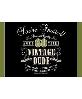Vintage Dude 60th Invitations (8 Pack)