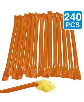 Orange Candy Filled 6 Straws (240 Pack)