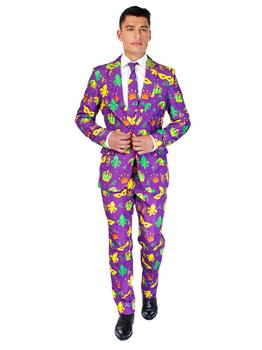 Suitmeister Mardi Gras Icons Men's Suit and Tie Set