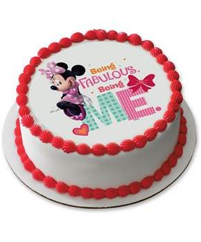 Fabulous Minnie 7.5" Round Edible Cake Topper (Each)