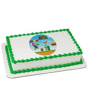 Super Mario Kingdom Quarter Sheet Edible Cake Topper (Each)