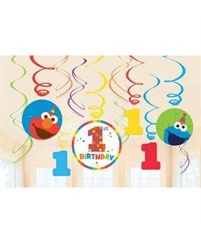 Elmo Turns One Swirl Decorations (12)