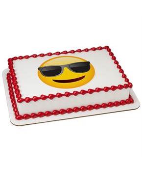 Emoji Sunglasses Quarter Sheet Edible Cake Topper (Each)