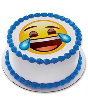 Emoji Tears of Joy 7.5" Round Edible Cake Topper (Each)