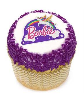 Barbie Unicorn Rainbow 2" Edible Cupcake Topper (12 Images)