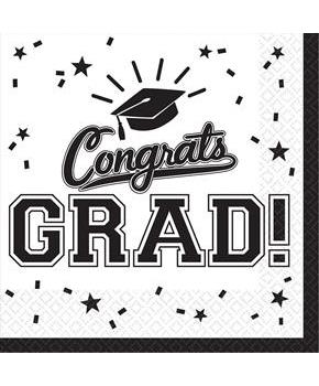 Graduation Beverage Napkins White (36 Count)