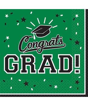 Graduation Lunch Napkins Green (36 Count)