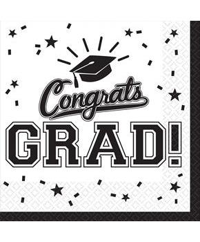 Graduation Lunch Napkins White (36 Count)