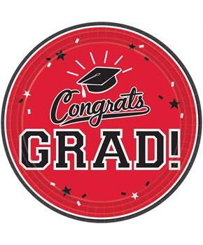 Graduation 7" Dessert Plate Red 