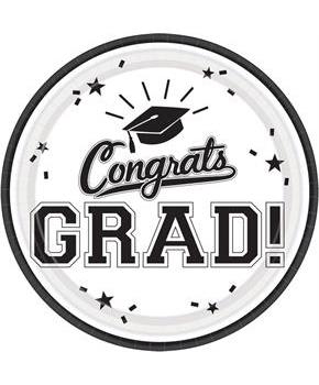 Graduation 10 Dinner Plate White (18 Count)