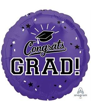 Graduation 18" Foil Balloon Purple (1)