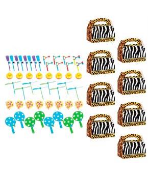 Wild Safari Filled Favor Box Kit (For 8 Guests)