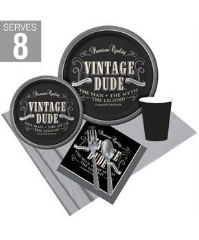 Vintage Dude Party Pack For 8