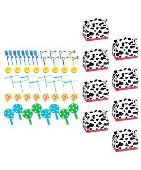 Cow Print Filled Favor Box Kit (For 8 Guests)