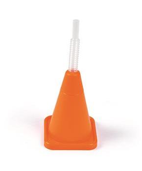 Molded Construction Cone Cups W/Straw (8)