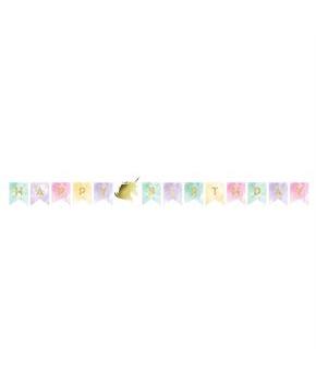 Unicorn Sparkle 8' Shaped Birthday Banner (1)