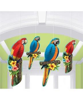 Margaritaville Tropical Bird Honeycomb Decorations