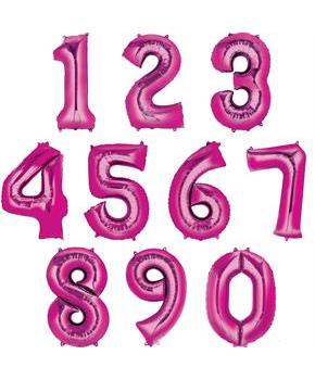 35" Number 0 Shaped Foil Balloon - Pink