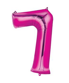 35" Number 7 Shaped Foil Balloon - Pink