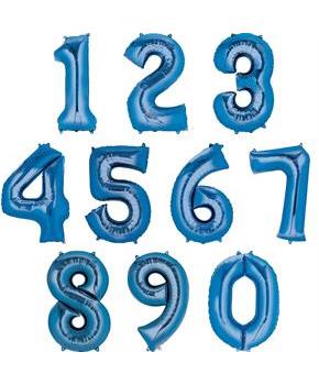 35" Number 0 Shaped Foil Balloon - Blue