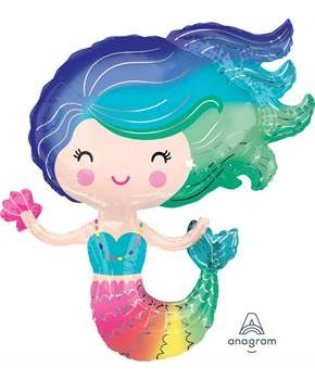 30" Colorful Mermaid Jumbo Foil Balloon