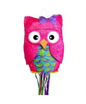 Pink Owl Pull-String Pinata