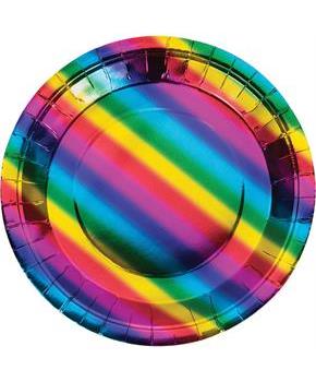 Metallic Rainbow Lunch Plate (8)