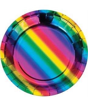Metallic Rainbow Dessert Plate (8)