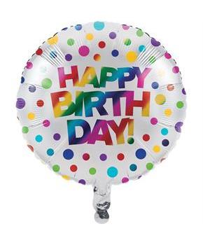 Metallic Rainbow Happy Birthday Balloon