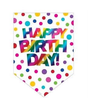 Metallic Rainbow Happy Birthday Door Sign