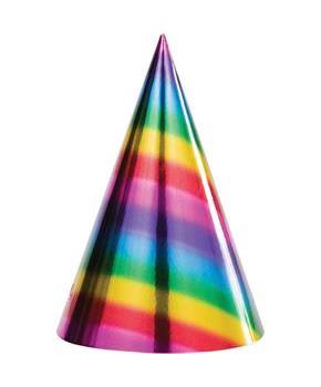 Metallic Rainbow Cone Hats (8)