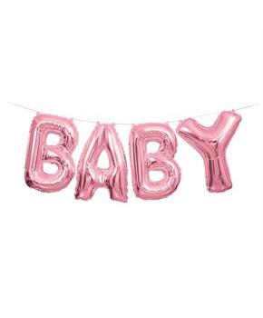 Pink 14" Balloon Letter Banner Kit - Baby