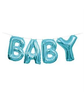 Blue 14" Balloon Letter Banner Kit - Baby