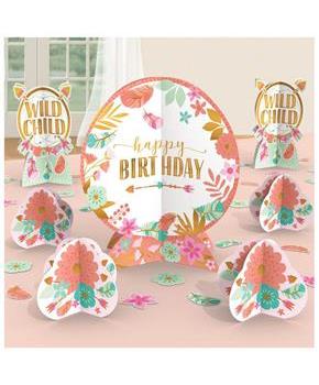 Boho Birthday Girl Centerpiece Table Decorating Kit