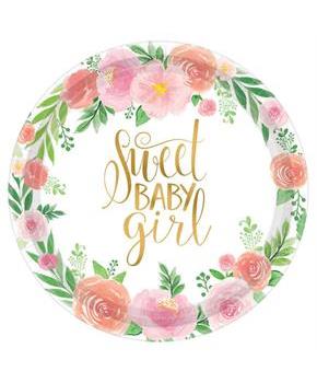 Floral Baby 10.5" Lunch Plates (8)