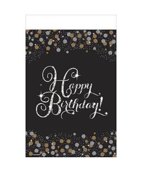 Sparkling Celebration Happy Birthday Plastic Tablecover