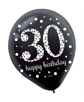 Sparkling Celebration Latex Balloons 30th (15)