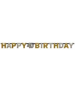 Sparkling Celebration Prismatic Letter Banner 40th