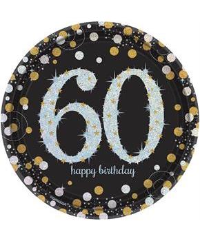 Sparkling Celebration Plate 7" Dessert Plates 60th (8)