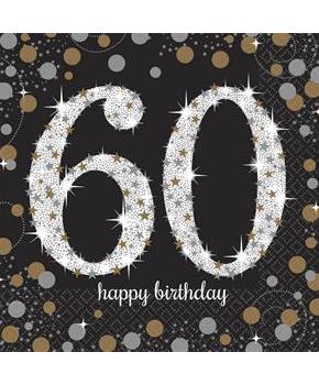 Sparkling Celebration Lunch Napkin Sparkling Celebration 60th 16