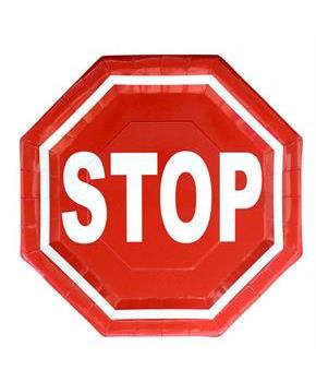 Stop Sign 10" Lunch Plate (8)