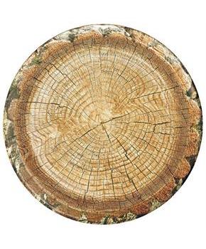 Rustic Wood 10" Lunch Plates (8)