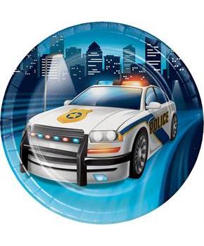 Police Party Plate 7" Lunch Plate (8)