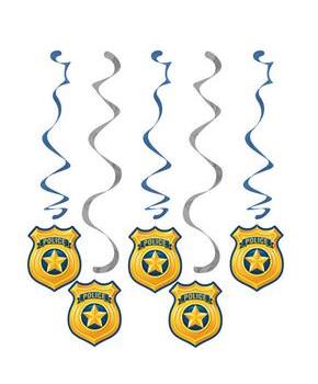 Police Party Foil Swirl Decoration (5)