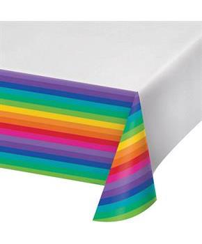 Rainbow Plastic Tablecover 54" x 102" (1)