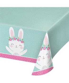 1st Birthday Bunny Plastic Tablecover 54" x 102" (1)