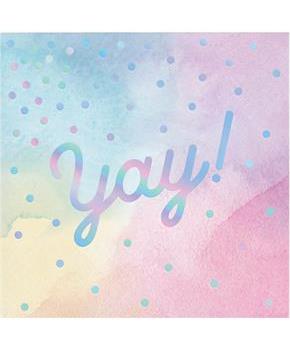 Iridescent 'YAY!' Beverage Napkin (16)