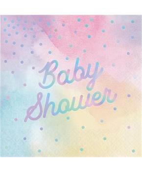 Iridescent 'Baby Shower' Lunch Napkin (16)